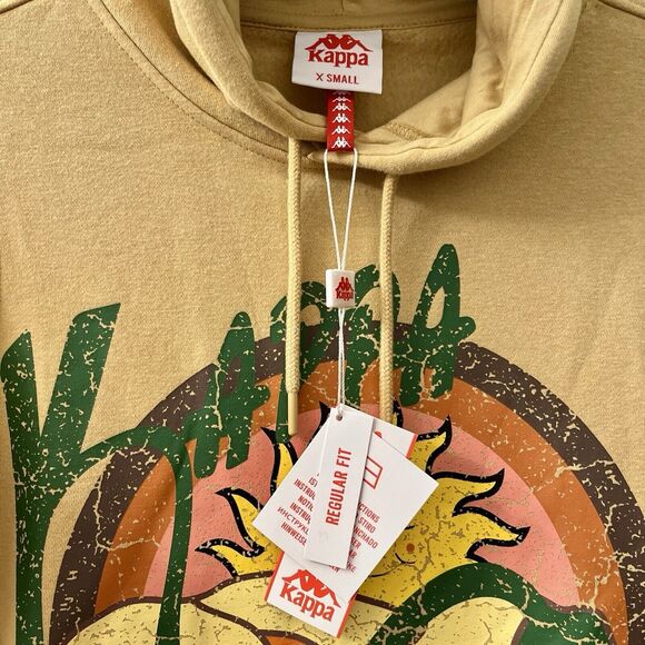 KAPPA Archer Hoodie Sweatshirt Men’s XS Beige People In Peace Floral Graphic - Picture 4 of 12